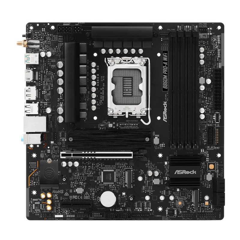 MB Asrock B860M PRO-A WIFI /LGA1851/4xDDR5/M.2/W6E+BT5.3/HDMI/DP/mATX