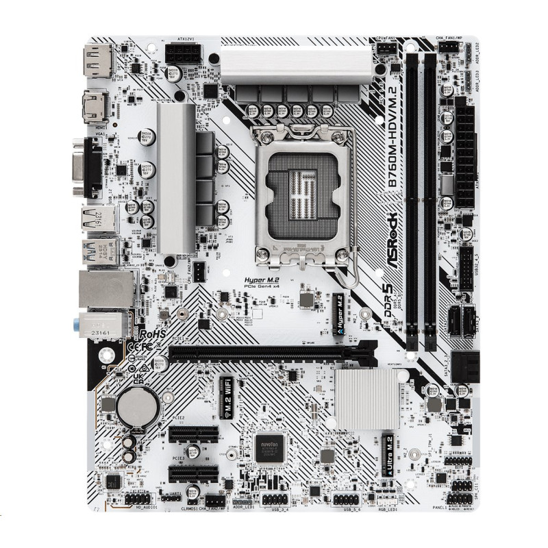 MB Asrock B760M-HDV/M.2 /LGA1700/2xDDR5/M.2/HDMI/DP/D-sub/mATX
