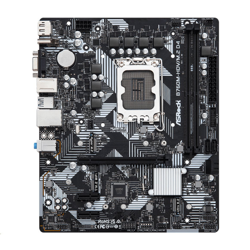 MB Asrock B760M-HDV/M.2 D4  /LGA1700/4xDDR4/M.2/HDMI/DP/D-sub/mATX