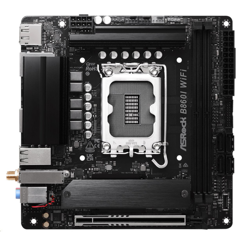 MB Asrock B860I WIFI /LGA1851/2xDDR5/M.2/W6E+BT5.3/HDMI/DP/mITX