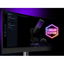 LORGAR mikrofon SMP40, RGB a externím mute tlačítkem, Černý