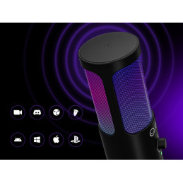 LORGAR mikrofon SMP40, RGB a externím mute tlačítkem, Černý