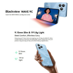 BLACKVIEW WAVE 9C LTE 6.56" BLUE,HD IPS 720x1612,4+64GB, T603 Octa Core 1.6GHz,8MP/13MP,5000mAh,Android 15
