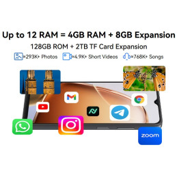 BLACKVIEW WAVE 9C LTE 6.56" BLUE,HD IPS 720x1612,4+64GB, T603 Octa Core 1.6GHz,8MP/13MP,5000mAh,Android 15