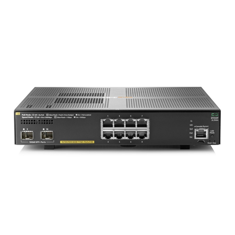 HPE NW Switch 2930F 8G PoE+ 2SFP+ 125W