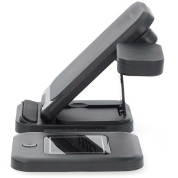 NEDIS bezdrátová nabíječka 3 v 1/ 15 W/ LED indikace provozu/ USB-A/ USB-C/ černá/ kabel 1m