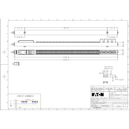 EATON FlexPDU G2: Měřený vstup 0U, In: C20 16A 1P - Out: 20xC13:4xC19