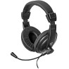 NEDIS Headset CHST210BK / kabelgebundene Kopfhörer + Mikrofon / 1x 3,5 mm Klinke / 2x 3,5 mm Klinke / Kabel 1,8 m / schwarz