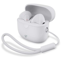 NEDIS bezdrátová sluchátka + mikrofon/ TWS/ BT/ 94 dB/ výdrž 16 hodin/ hlasové ovládání/ nabíjecí pouzdro/ USB-C/ bílé