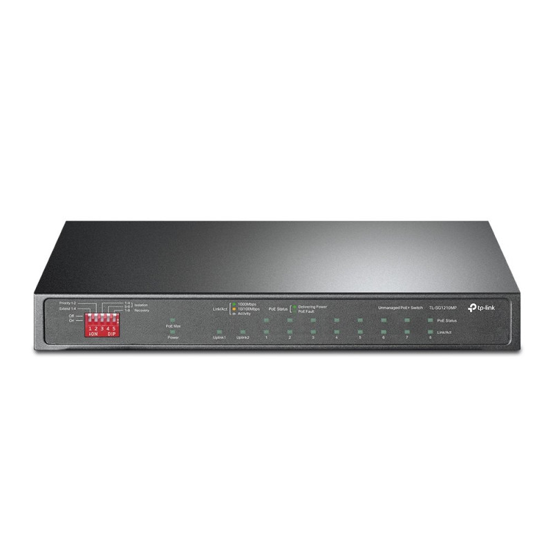 TP-link TL-SG1210MP Switch 9G, 1SFP, 8x PoE+ (123W), Unmanaged, Desktop