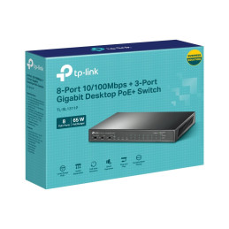 TP-link TL-SL1311P Switch 8x 10/100M, 2G, 1SFP, 8x PoE+ (65W), Desktop