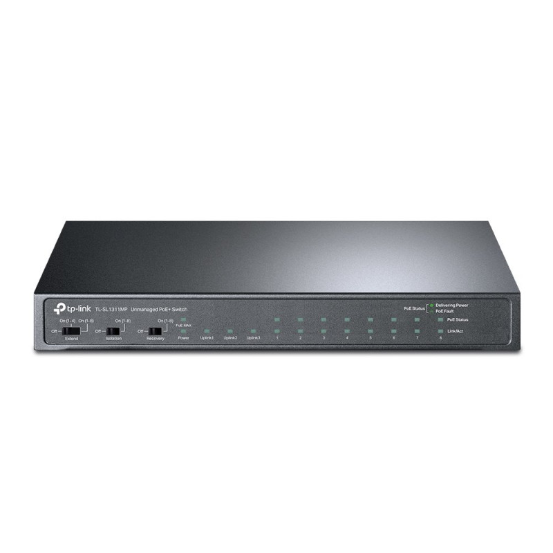 TP-link TL-SL1311MP Switch 8x 10/100M, 2G, 1SFP, 8x PoE+ (124W), Desktop