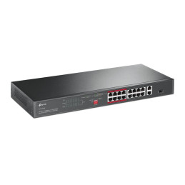 TP-link TL-SL1218P Switch 16x 10/100M, 2G, 1 Combo SFP, 16x PoE+ (150W), Rack