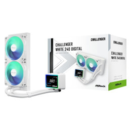 AIOCOOL Asrock Challenger White 240 Digital, ARGB, White, 240mm
