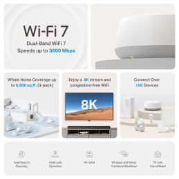 TP-link Deco BE22 Dual-Band Wi-Fi 7 Mesh System BE3600, int., 2x1G, 2ks
