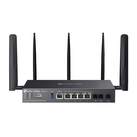 TP-link DR3650v-4G Omada 4G+ Cat6 AX3000 Gigabit DSL Wi-Fi Gateway 1G WAN/LAN, 4G LAN, 1x DSL, 2x FXS, 1x USB 3.0, 2x Na