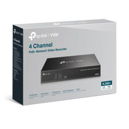 TP-link VIGI NVR1004H-4P PoE NVR, 4 kanály, 80Mbps, 4PoE+ (53W), 1xSATA (10TB), Audio, 2xUSB 2.0, HDMI, VGA