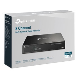 TP-link VIGI NVR1008H-8MP PoE NVR, 8 kanálů, H.265+, 80Mbps, 8PoE+ (113W), 1xSATA (10TB), Audio, 2xUSB 2.0, HDMI, VGA