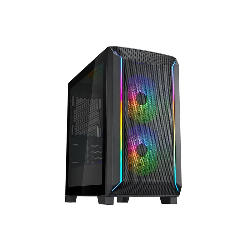 SilverStone FARA 312Z - Micro-ATX skříň, 2x RGB větráky v balení, podpora až 280mm radiátoru, tvrzené sklo, černý
