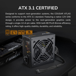 COUGAR PC zdroj ATLAS 750W 80+ Bronze (ATX 3.1)