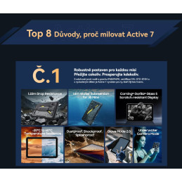 BLACKVIEW Rugged Tab Active 7 LTE 8GB/128GB 11",BLACK,Helio G81 Octa-core 2.0GHz,13MP/16MP+20MP,Night vision,Android 15