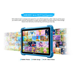 BLACKVIEW LINK 1 Kids BLUE 8.68"IPS 1340x800,4/64GB,Quad-core 2.0GHz,5+8MP,5000mAh,WiFi6,BT 5.0,Android 16