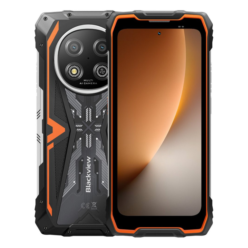 BLACKVIEW Rugged ROCK 2 5G 6.67" ORANGE,HD+ 1640x720,12+256GB,T8100 Octa-Core 2.2GHz,13MP/16MP,NFC,15000mAh,Android 16