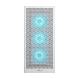 COUGAR PC skříň MX230 White RGB Mid Tower Mesh Front Panel 4 x 120mm ARGB Fans TG Left Panel