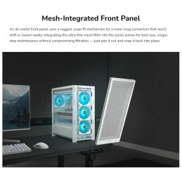 COUGAR PC skříň MX230 Black RGB Mid Tower Mesh Front Panel 4 x 120mm ARGB Fans TG Left Panel