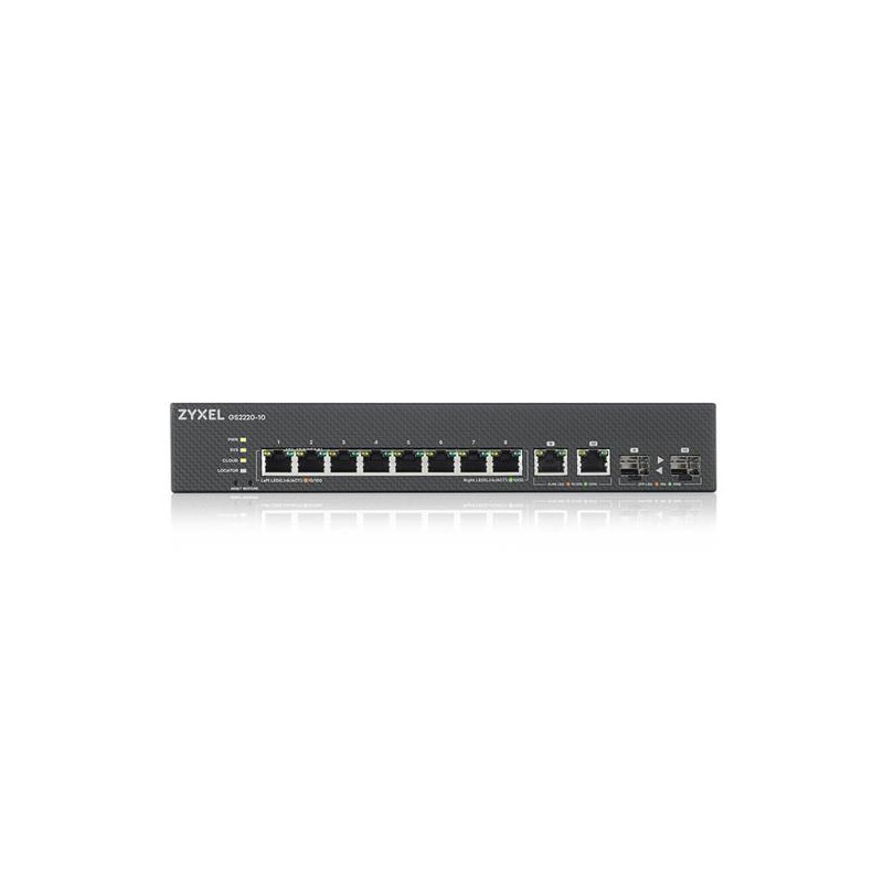 ZyXEL GS2220-10,EU region,8-port GbE L2 Switch with GbE Uplink (1 year NCC Pro pack license bundled)