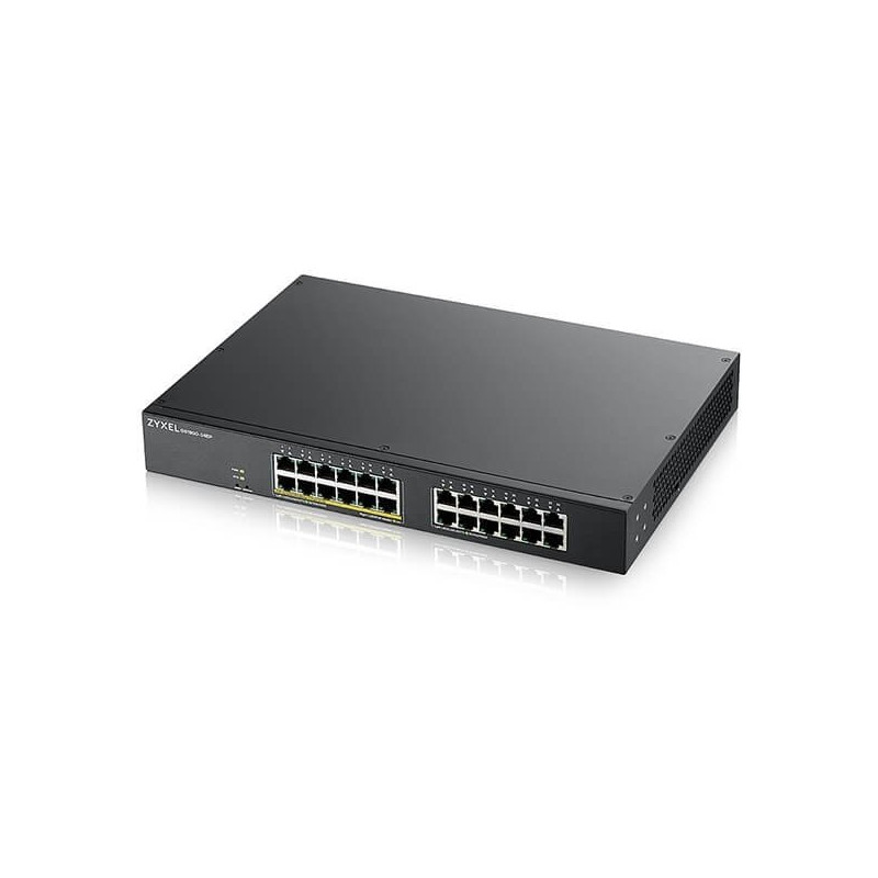 ZyXEL GS1900-24EP, 24-port GbE L2, 12 Port PoE Smart Switch, rackmount, 130 Watt