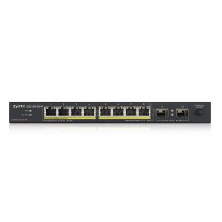 ZyXEL GS1100-10HPv2, unmanage PoE 8x Gigabit, 2x Fiber Uplink, 120 Watt PoE
