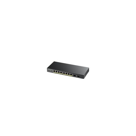 ZyXEL GS1900-10HP 10-port Desktop Gigabit Web Smart switch: 8x Gigabit metal + 2x SFP, IPv6, 802.3az (Green), PoE 802.3a