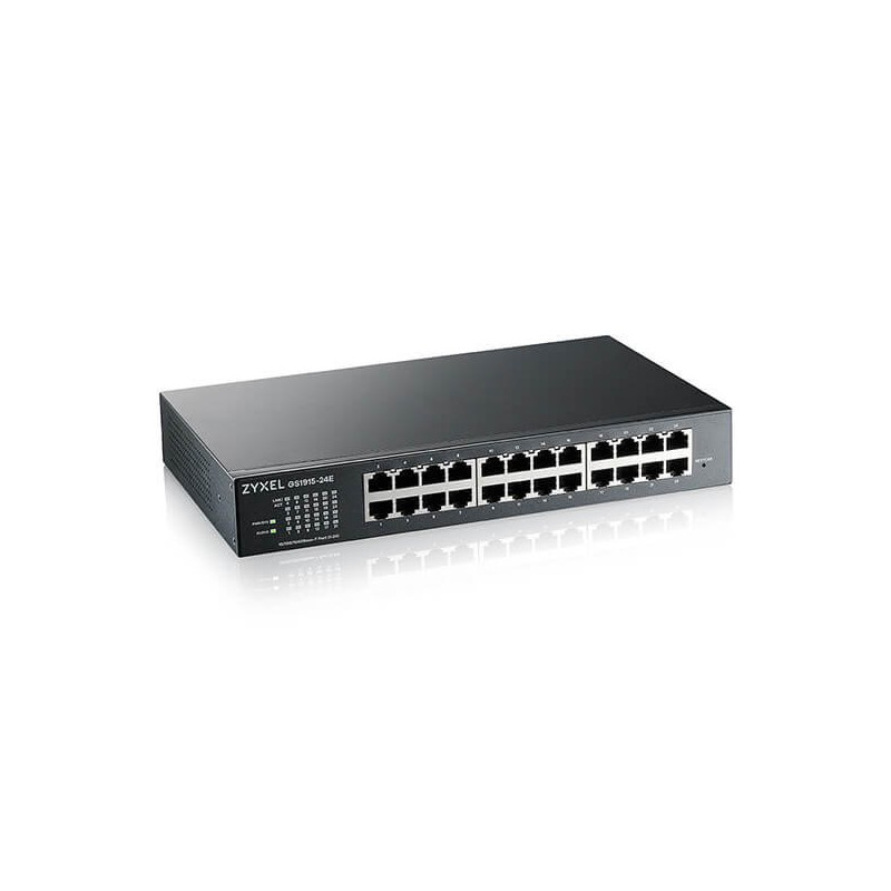 ZyXEL GS1915-24E, 24-port GbE Smart hybrid mode Switch, standalone or NebulaFlex Cloud, rackmount, fanless