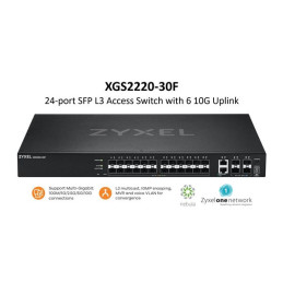 ZyXEL XGS2220-30F, L3 Access Switch, 24x1G SFP, 2x10mG RJ45, 4x10G SFP+ Uplink, incl. 1 yr NebulaFlex Pro