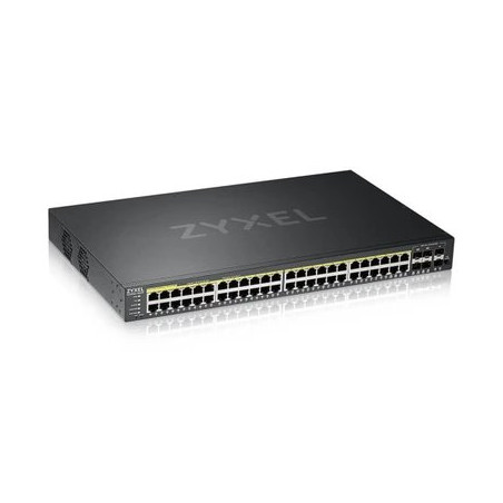 ZyXEL XGS2220-54HP, L3 Access Switch, 600W PoE, 40xPoE+/10xPoE++, 48x1G RJ45 2x10mG RJ45, 4x10G SFP+ Uplink, incl. 1 yr