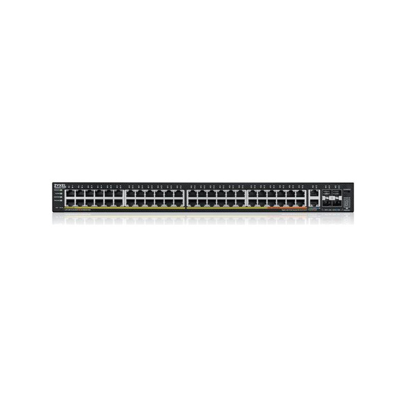 ZyXEL XGS2220-54FP, L3 Access Switch, 960W PoE, 40xPoE+/10xPoE++, 48x1G RJ45 2x10mG RJ45, 4x10G SFP+ Uplink, incl. 1 yr