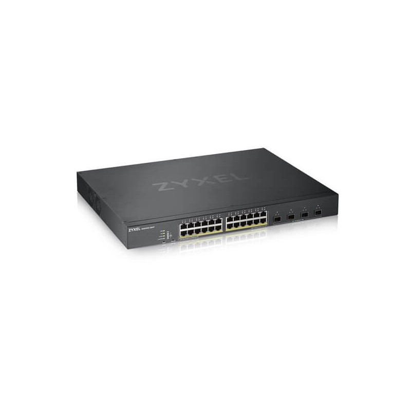 Zyxel XGS1935-28HP, 28 Port Lite-L3 Smart Managed PoE Switch, 24x Gigabit PoE and 4x 10G SFP+, hybrid mode, standalone o