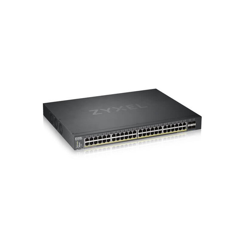 Zyxel XGS1935-52HP, 52 Port Lite-L3 Smart Managed PoE Switch, 48x Gigabit PoE and 4x 10G SFP+, hybrid mode, standalone o