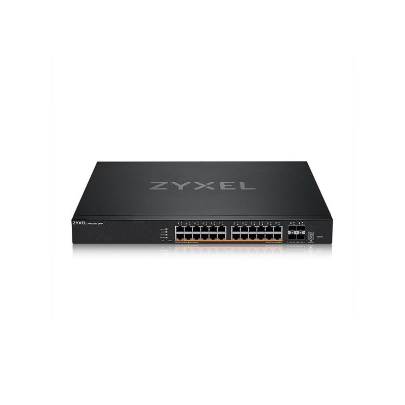 Zyxel XMG2230-28HP, L3 Access Switch,  24x 2.5G AC:700W PoE , DC:1440W PoE, 4 x SFP+ Uplink, incl 1 yr NebulaFlex Pro