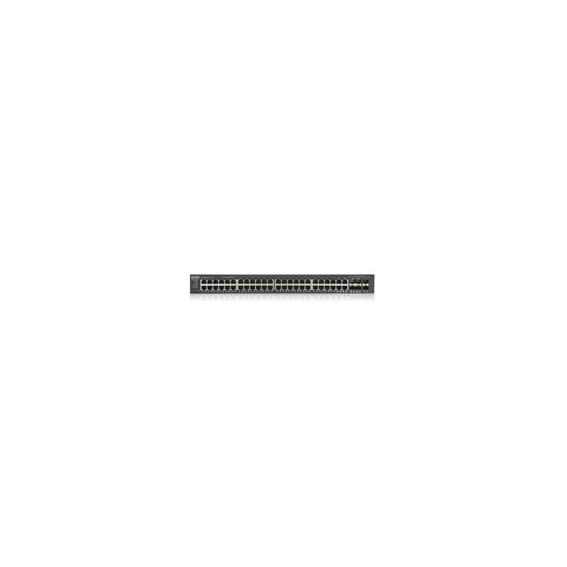 Zyxel GS1920-48v2, 48 Port Smart Managed Switch 48x Gigabit Copper and 4x Gigabit dual pers., hybrid mode, standalone or