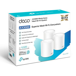TP-link Deco X50 Dual-Band Wi-Fi 6 Mesh System AX3000, 2 int., 3x1G, 3ks