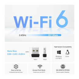 TP-link Archer TX1U Nano bezdrátový USB adaptér, Wi-Fi 6