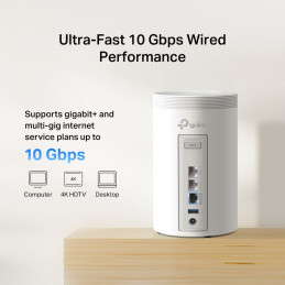 TP-link Deco BE68 Tri-Band Wi-Fi 7 Mesh System BE14000, 8 int., 1x10G, 1x2.5G, 1x1G, 1×USB-A 3.0, 3ks