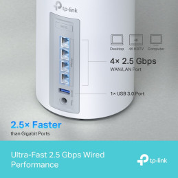 TP-link Deco BE65 Tri-Band Wi-Fi 7 Mesh System BE9300, 4 int., 4x2.5G, 1×USB-A 3.0, 1ks