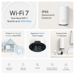 TP-link Deco BE25-Outdoor Dual-Band Wi-Fi 7 Mesh System BE3600, 4 int., 2x2.5G, 1ks