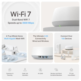 TP-link Deco BE25 Dual-Band Wi-Fi 7 Mesh System BE3600, 4 int., 2x2.5G, 1ks