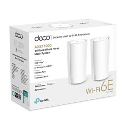 TP-link Deco XE200 Tri-Band Wi-Fi 6E Mesh System AXE11000, 16 int., 1x10G, 2x1G, 2ks