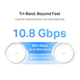 TP-link Deco XE200 Tri-Band Wi-Fi 6E Mesh System AXE11000, 16 int., 1x10G, 2x1G, 2ks