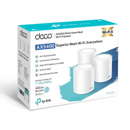 TP-link Deco X60 Dual-Band Wi-Fi 6 Mesh System AX5400, 4 int., 2x1G, 3ks